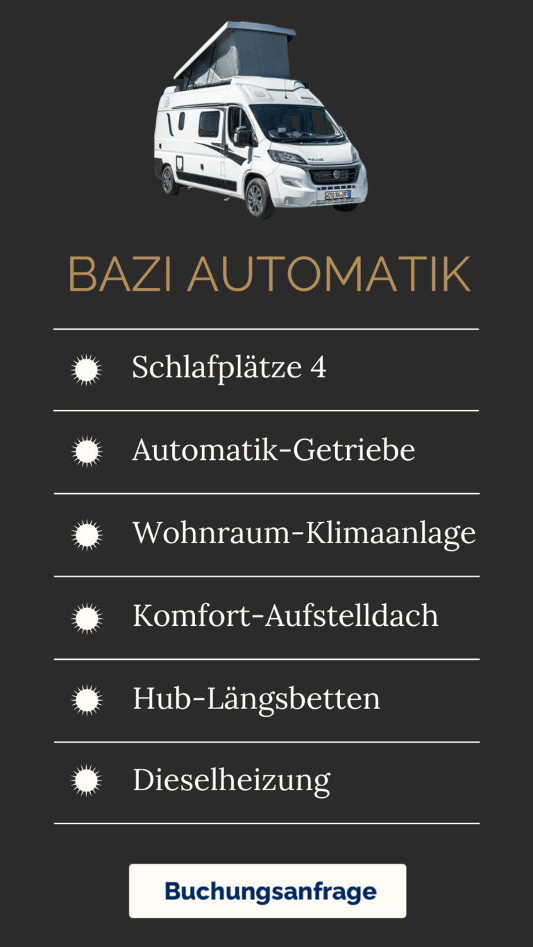 Der BAZI Automatik aus München Wohnmobil Mieten